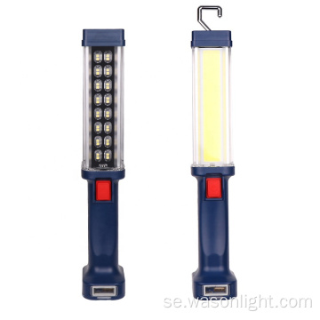 2023 Nyaste dubbla ljuskälla USB -uppladdningsbar vägsäkerhet SOS VARNING Magnet LED arbetsljus med kraftbank